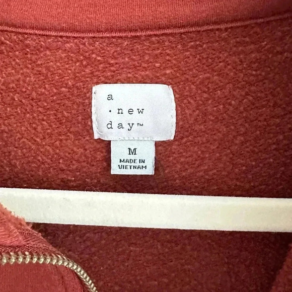 A New Day Quarter Zip Jacket, Brown/Copper, Size Medium - Picture 12 of 16